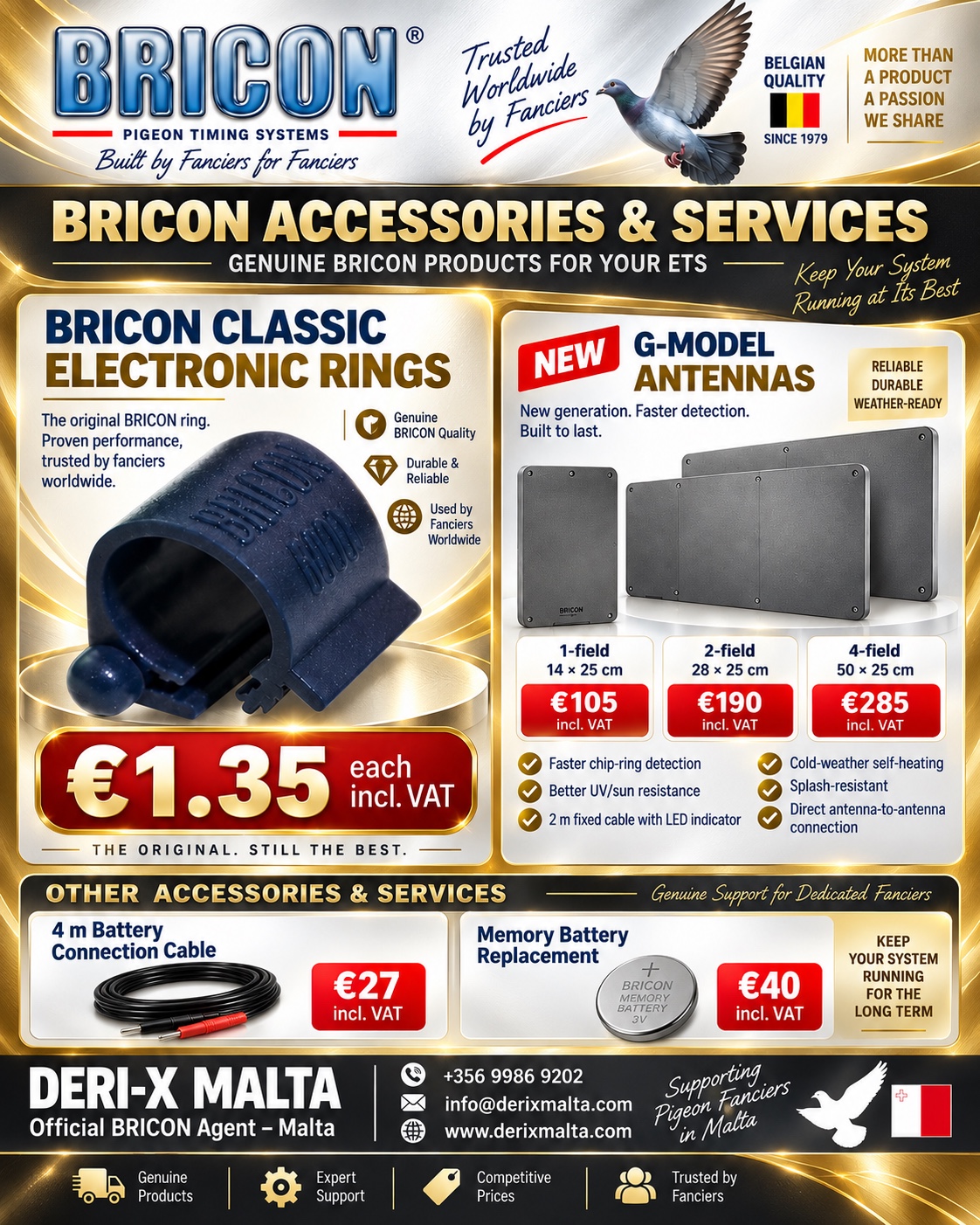BRICON Classic electronic ring, G-Model antennas and accessories